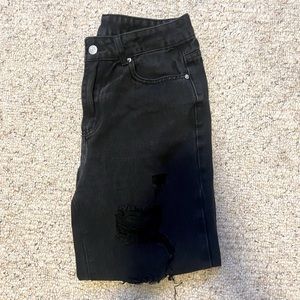 Women’s black high rise ripped denim jeans baggy loose fit size Medium M